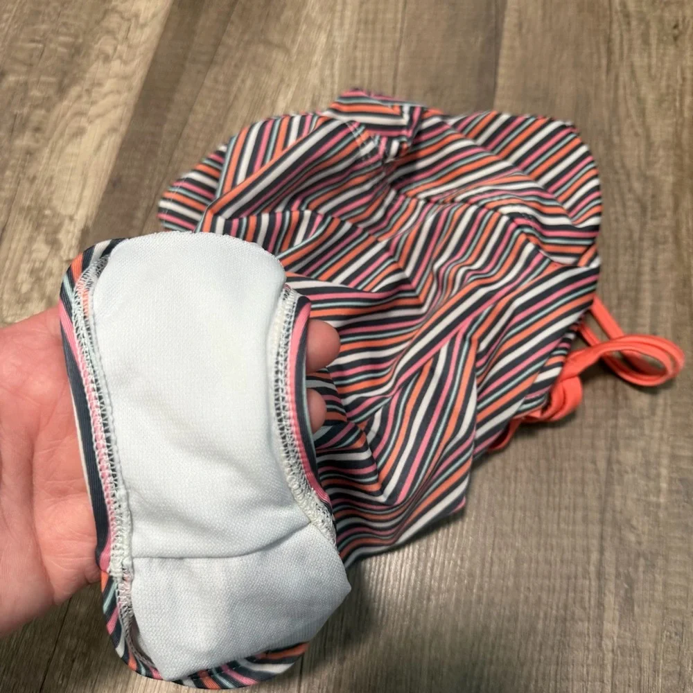 Art Class Multicolor Striped Girls Swimsuit,‎ Size M